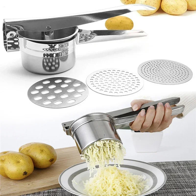 Stainless Steel Potato Mash Press - Fruit & Vegetable Ricer
